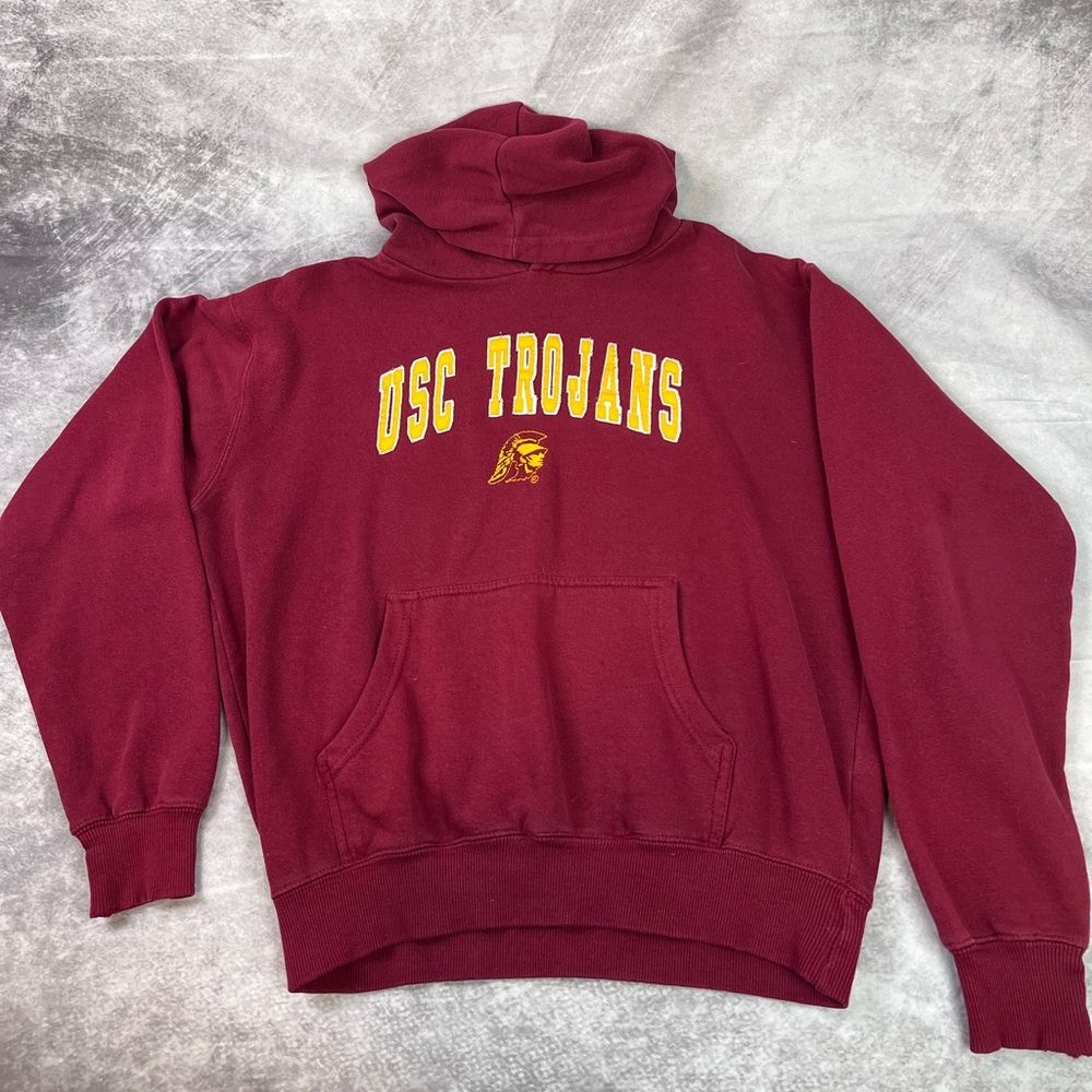 Vintage USC Trojans Mens Small Red / Yellow Pullover Hoodie